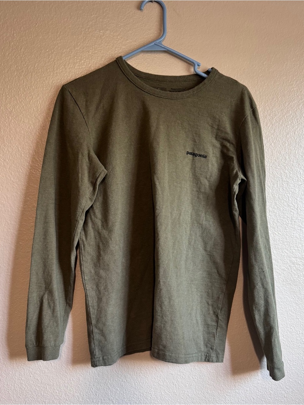 Patagonia Olive Green Long-Sleeve Crew Tee